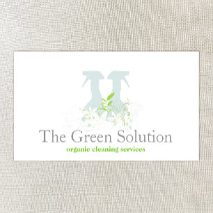 Naturlig Städning Service Spray Flaska Logotyp Visitkort