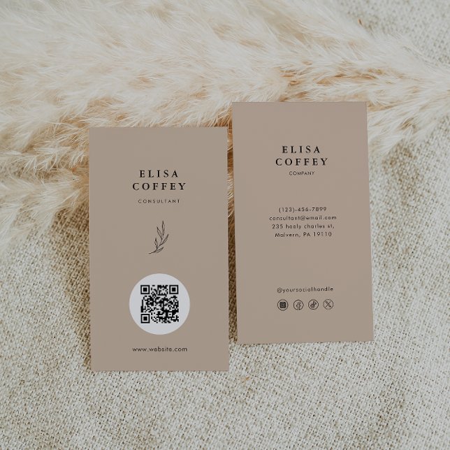 Naturlig Struktur-jordtenskonsult med minimalistis Visitkort (Skapare uppladdad)