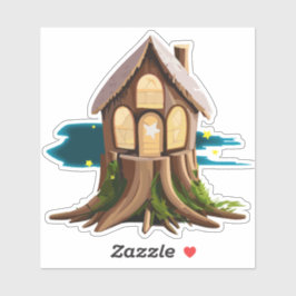Naturlig Tomte Skog Hem Sticker  Klistermärken