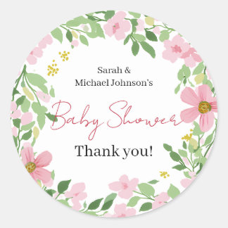 Naturlig Trädgårds Baby Shower Runt Klistermärke