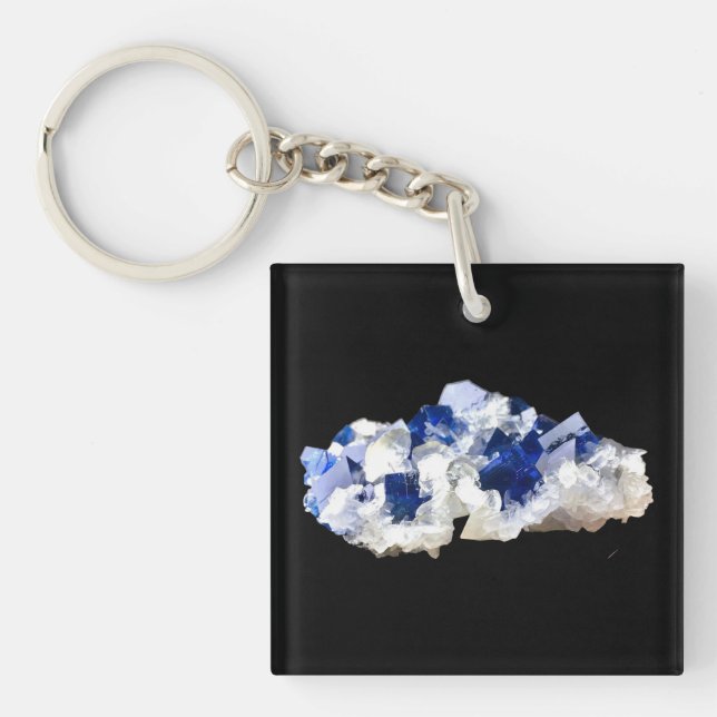 Naturlig Transparent Djupblå Fluorit Kristall Kons (Framsidan)