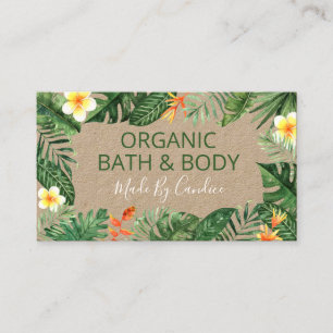 Naturlig Tropical Kraft Handmade Spa Bath and Body Visitkort