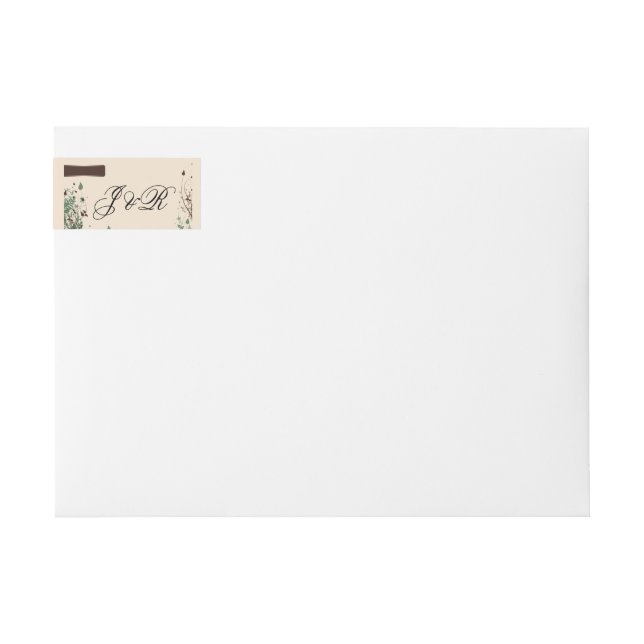 Naturlig under i elfenben och bruntbröllop etikettband (Framsidan)