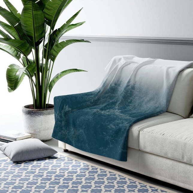 Naturlig utskrift av Forest Träd Toppar Fleecefilt (Skapare uppladdad)