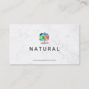 Naturlig   Watercolor Träd Visitkort