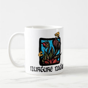 Naturliga bin och blommor kaffemugg