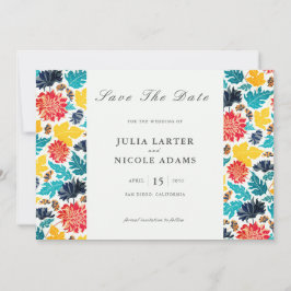 Naturliga Blå Gula Akvarell Solrosor Bröllop Spara Datumet