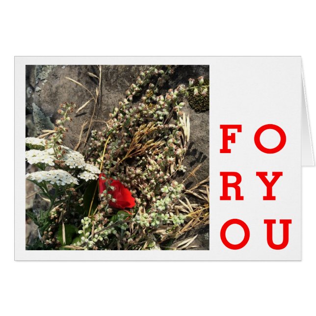 Naturliga blommor hälsningskort (Framsidan Horizontal)