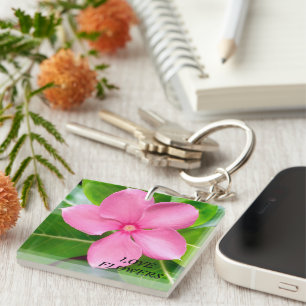 Naturliga blommor i Acrylic Keychain