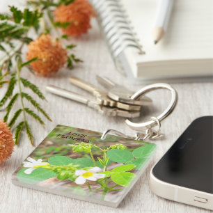 Naturliga blommor i Acrylic Keychain