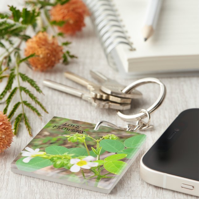 Naturliga blommor i Acrylic Keychain (Högra Framsidan)