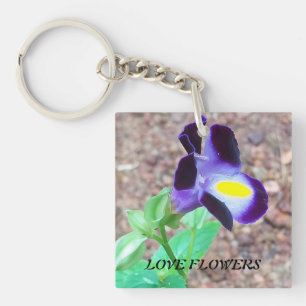 Naturliga blommor i Acrylic Keychain
