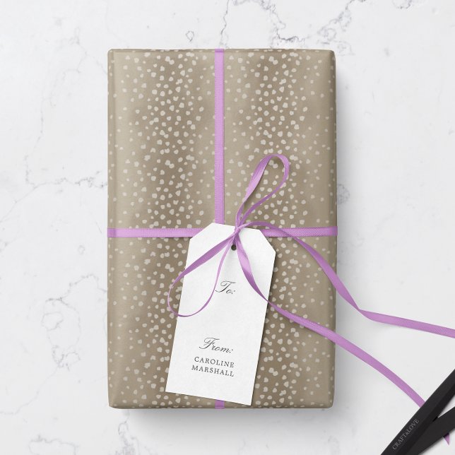 Naturliga brun Baby Hjort Fawn Spots Presentpapper (animal print baby deer fawn spot patterned gift wrapping paper in natural warm beige)