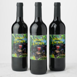 Naturliga druvor av Vin Vinflaska Etikett