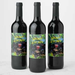 Naturliga druvor av Vin Vinflaska Etikett