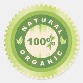 Naturliga ekologiska produkter som innehåller Guld Runt Klistermärke