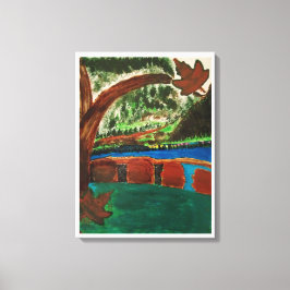 Naturliga floder som är regnerade på Canvas Prin