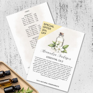 Naturliga Jasmin eteriska oljor akvarell blommig Flygblad