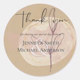 Naturliga jorden Rustic Woodland Höst löv Bröllop Runt Klistermärke