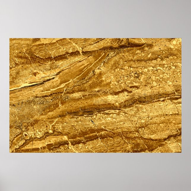 Naturliga marmorplattor guld mönster poster (Framsidan)