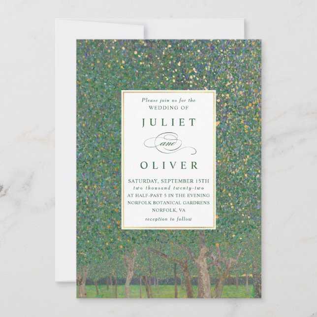 Naturliga Nouveau bröllopinbjudningar Inbjudningar (Framsida)