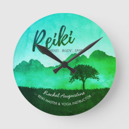 Naturliga Reiki Master Yoga Mediation-instruktör Rund Klocka