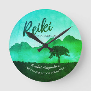 Naturliga Reiki Master Yoga Mediation-instruktör Rund Klocka