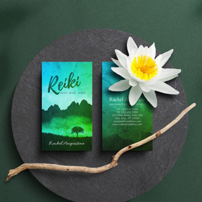 Naturliga Reiki Master Yoga Mediation-instruktör Visitkort (Skapare uppladdad)
