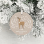 Naturliga renar, botaniska eleganten Jul Julgransprydnad Keramik<br><div class="desc">Beväpna naturliga renar,  botaniskt delikat elegant,  modern utformning. En del av en bedövningssamling.</div>
