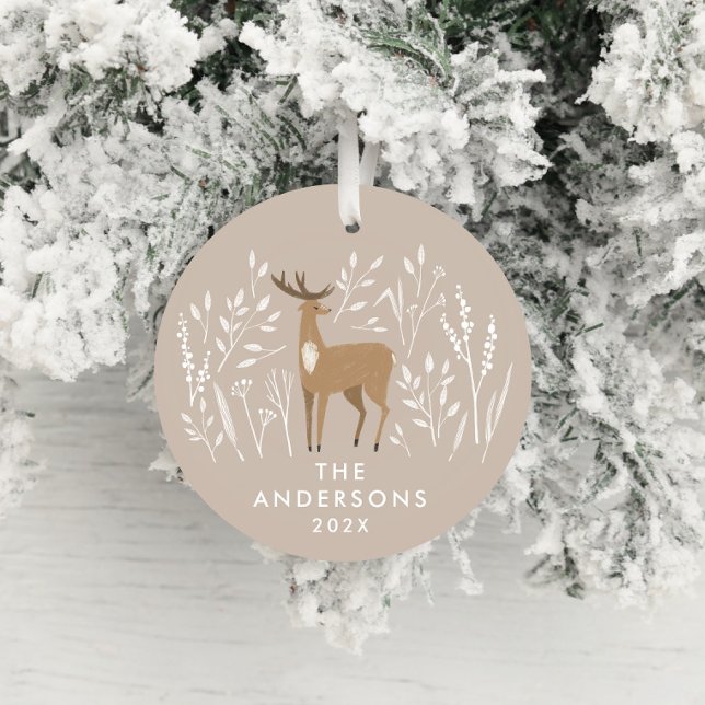Naturliga renar, botaniska eleganten Jul Julgransprydnad Keramik (Skapare uppladdad)