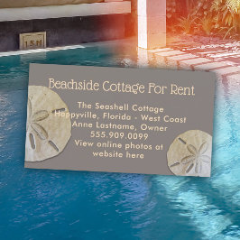 Naturliga sanddollar anpassad foto uthyrning annon visitkort