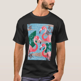 Naturliga, underbara flamingfåglar t shirt