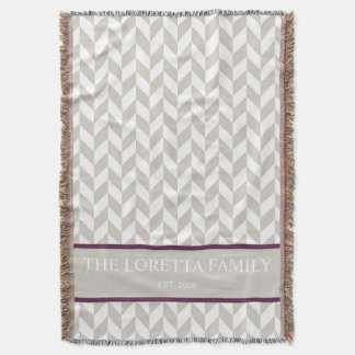 Naturligt + Beige + Bärfärg Herringbone Mysigt Hem Filt