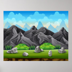 Naturligt bergsberg poster