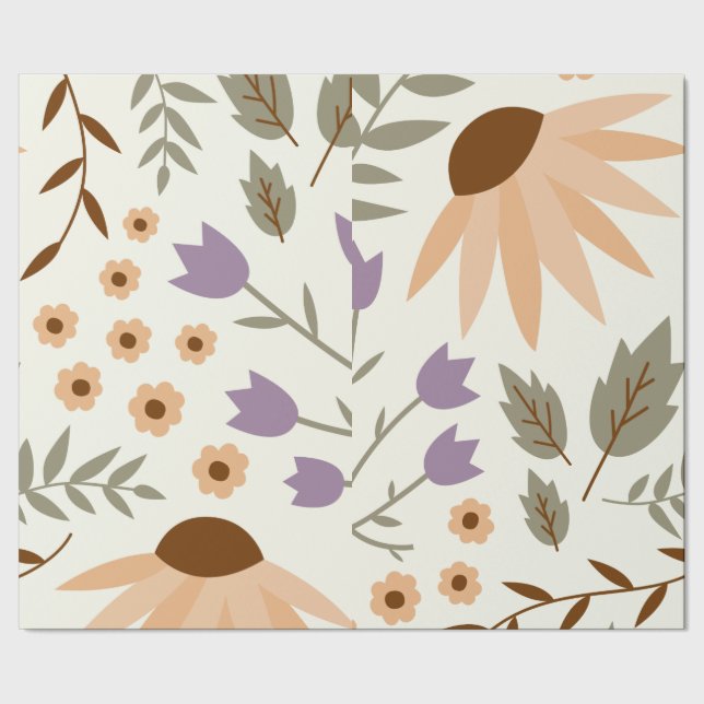 Naturligt blomsterinslagspapper presentpapper (Seam)