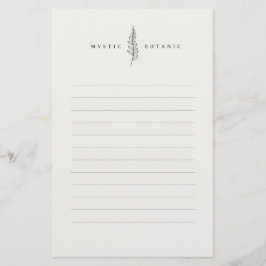 Naturligt Botaniskt Blad I Modernt Brevpapper