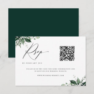 Naturligt botaniskt minimum Bröllop QR-kod OSA Kort