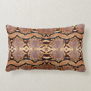 Naturligt brun Boa-konstriktor Exotic Snakeskin Lumbarkudde