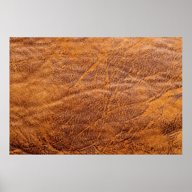 Naturligt brunt lädertexturtextur, läder, skidläde poster (Framsidan)