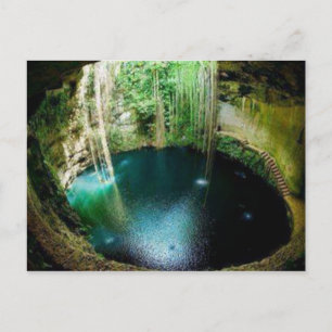 Naturligt cenote under jord vykort