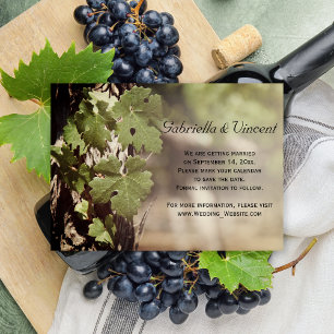 Naturligt druvvin Löv Vineyard Spara datum Inbjudningar