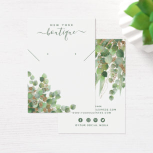 Naturligt Eucalyptus och Guld Glitter-Visning-kort Visitkort