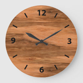 Naturligt Eucalyptus Wood Grain-utseende Stor Klocka