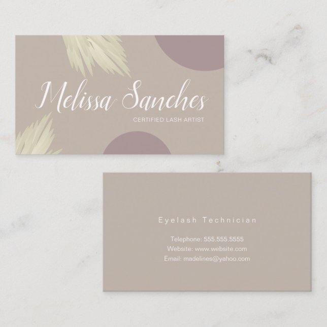 Naturligt Färg i modern ekologisk pampas Visitkort (Fram/baksida)