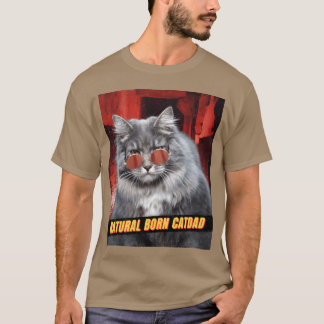 Naturligt Född Kattpappa Rolig Retro Weirdcore Kon T Shirt