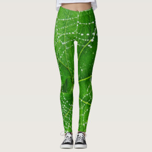 Naturligt för löv för spindelnätgröntträdgå leggings