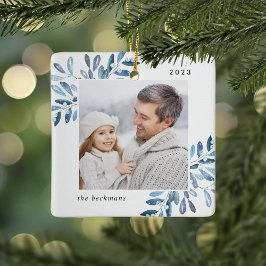 Naturligt Glatt | Botanisk Personlig Foto Julgransprydnad Keramik
