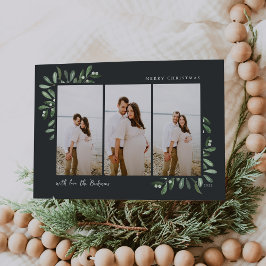 Naturligt Glatt | Elegant Vattenfärg 3 Foto Julkort