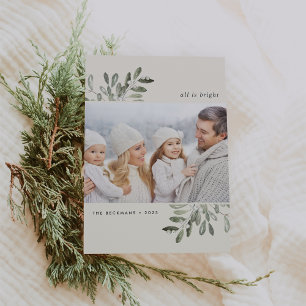 Naturligt Glatt Helgdag-fotokort för Lodrät Julkort