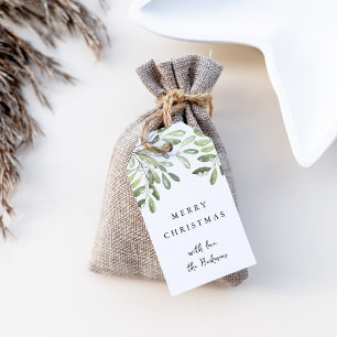 Naturligt Glatt Juletiketter för vattenfärg Presentetikett